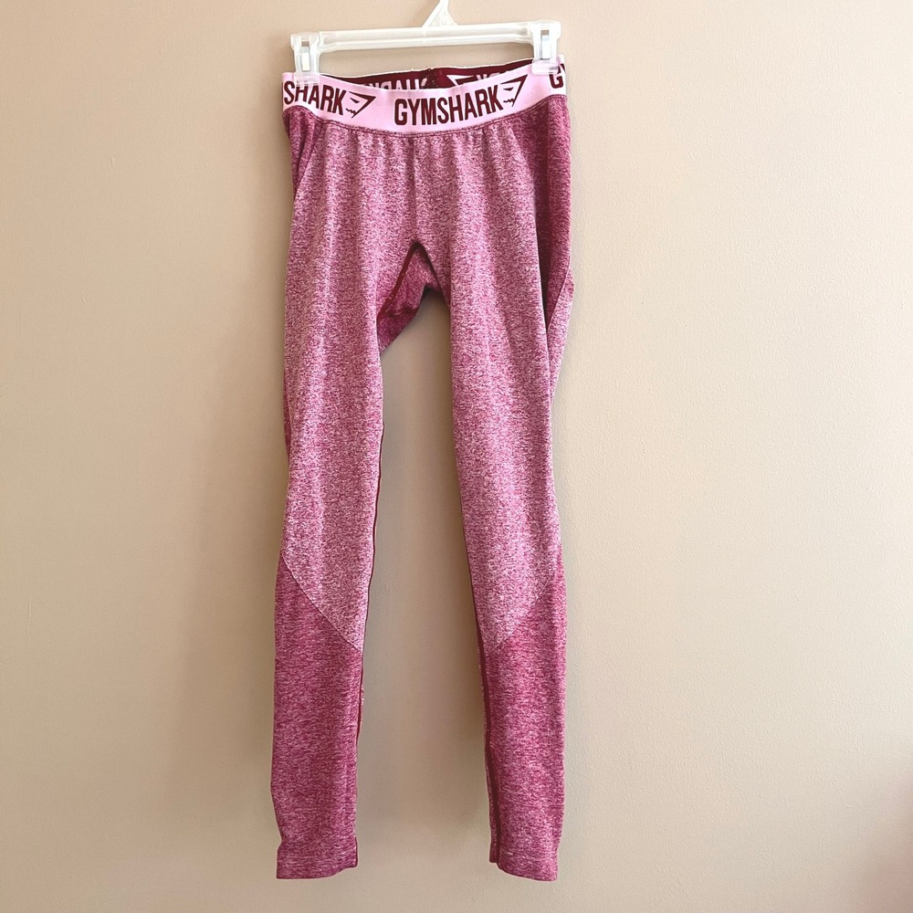 Gymshark Flex Seamless‎ Leggings Womens Small Beet Marl Pink Athletic Yoga Pants
